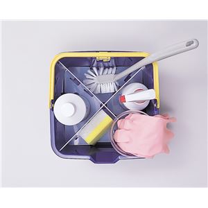 仕切付き バケツ ブルー バケツ容量：約9L 小物入：約600ml 掃除用品 清掃用品 生活雑貨 日用品