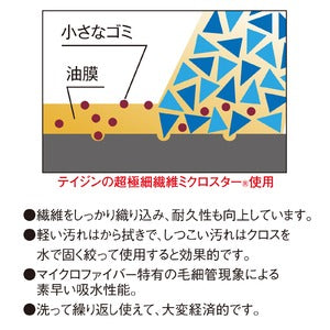 マイクロシャインクロス L 1枚 マイクロファイバークロス 掃除用品 清掃用品 テラモト