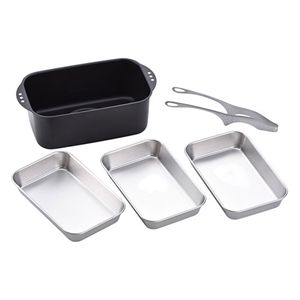 ミニミニ天ぷら角型 便利なバット3枚付とトング付きセット 揚げ物料理がスムーズに作れる MTS-SB3T