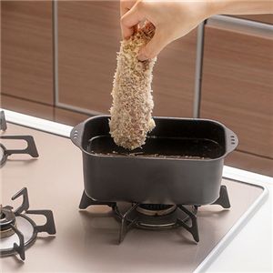 ミニミニ天ぷら角型 便利なバット3枚付とトング付きセット 揚げ物料理がスムーズに作れる MTS-SB3T