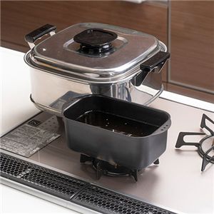 ミニミニ天ぷら角型 便利なバット3枚付とトング付きセット 揚げ物料理がスムーズに作れる MTS-SB3T
