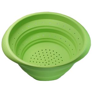 ユーロキッチン eurokitchen シリコン折りたたみ水切りボウル 水切り器 容量1.6L そのままレンジにも入れられる グリーン LEXKTS5122302G