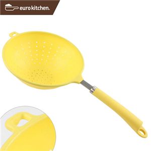 ユーロキッチン eurokitchen シリコン柄付ストレーナー 水切り器 取っ手タイプA□ 食洗機対応 油きりOK オレンジ LEXKTS6030802O