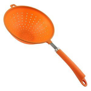 ユーロキッチン eurokitchen シリコン柄付ストレーナー 水切り器 取っ手タイプA□ 食洗機対応 油きりOK オレンジ LEXKTS6030802O